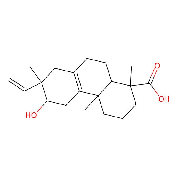 2D Structure of 12alpha-Hydroxy-8,15-isopimaradien-18-oic acid