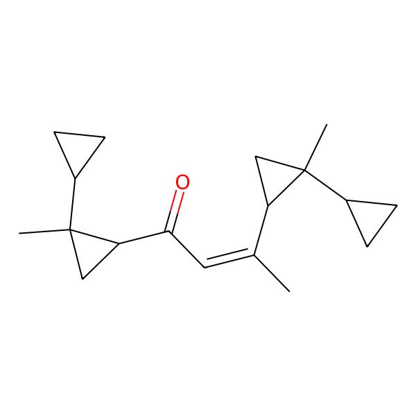 2D Structure of 1,3-Bis-(2-cyclopropyl,2-methylcyclopropyl)-but-2-en-1-one