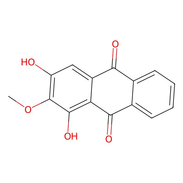 2D Structure of 1,3-Dihydroxy-2-methoxyanthracene-9,10-dione