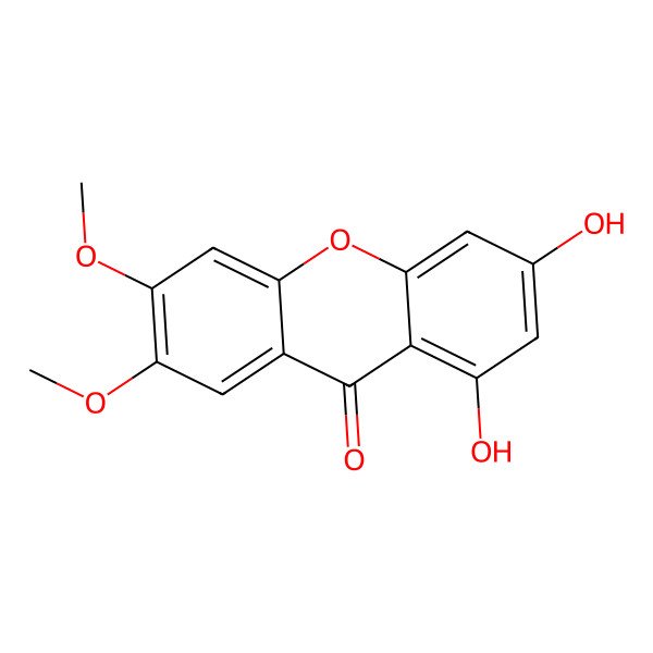 2D Structure of 1,3-Dihydroxy-6,7-dimethoxyxanthen-9-one