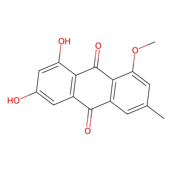 2D Structure of 1,3-Dihydroxy-8-methoxy-6-methylanthracene-9,10-dione
