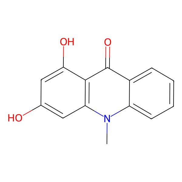 2D Structure of 1,3-dihydroxy-N-methylacridone