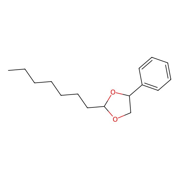 2D Structure of 1,3-Dioxolane, 2-heptyl-4-phenyl- 2D Structure of 1,3-Dioxolane, 2-heptyl-4-phenyl-
