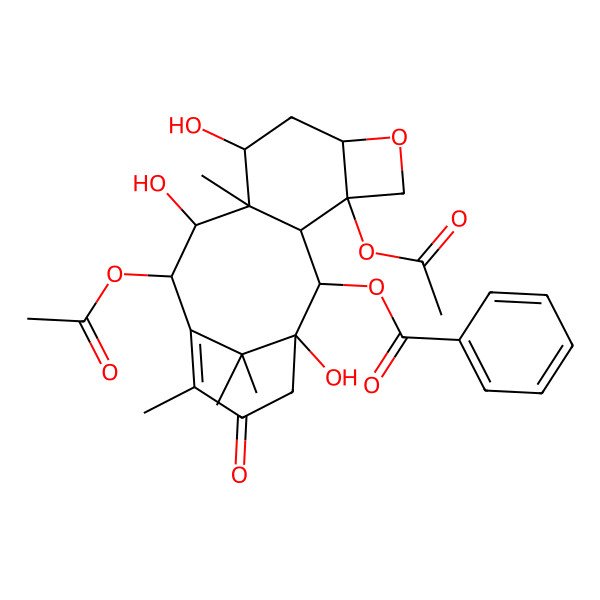 2D Structure of [(1S,2S,3R,4S,7R,9S,10S,11R,12R)-4,12-diacetyloxy-1,9,11-trihydroxy-10,14,17,17-tetramethyl-15-oxo-6-oxatetracyclo[11.3.1.03,10.04,7]heptadec-13-en-2-yl] benzoate