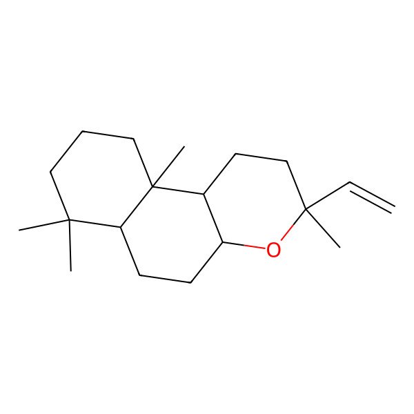2D Structure of (3S,4aR,6aS,10aS,10bR)-3-ethenyl-3,7,7,10a-tetramethyl-1,2,4a,5,6,6a,8,9,10,10b-decahydrobenzo[f]chromene