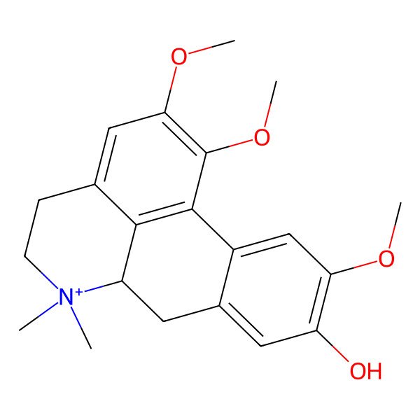 2D Structure of 5-Hydroxy-4,15,16-trimethoxy-10,10-dimethyl-10-azatetracyclo[7.7.1.0^{2,7}.0^{13,17}]heptadeca-1(16),2(7),3,5,13(17),14-hexaen-10-ium