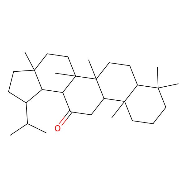 2D Structure of (3aR,5bR,11aS)-3a,5a,5b,8,8,11a-hexamethyl-1-propan-2-yl-2,3,4,5,6,7,7a,9,10,11,11b,12,13a,13b-tetradecahydro-1H-cyclopenta[a]chrysen-13-one