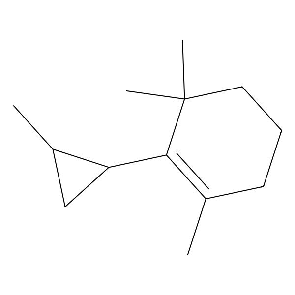 2D Structure of 1,3,3-Trimethyl-2-(2-methyl-cyclopropyl)-cyclohexene