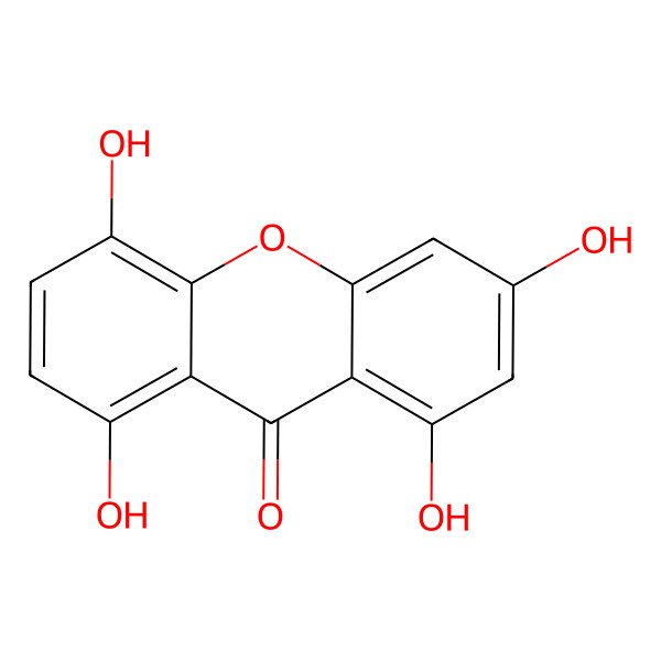 2D Structure of 1,3,5,8-Tetrahydroxyxanthone