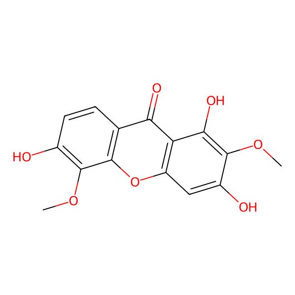 2D Structure of 1,3,6-Trihydroxy-2,5-dimethoxyxanthone