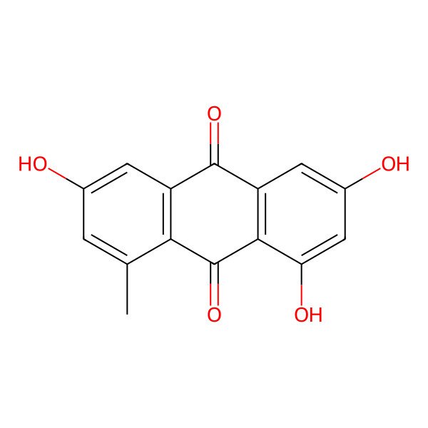 2D Structure of 1,3,6-Trihydroxy-8-methylanthraquinone