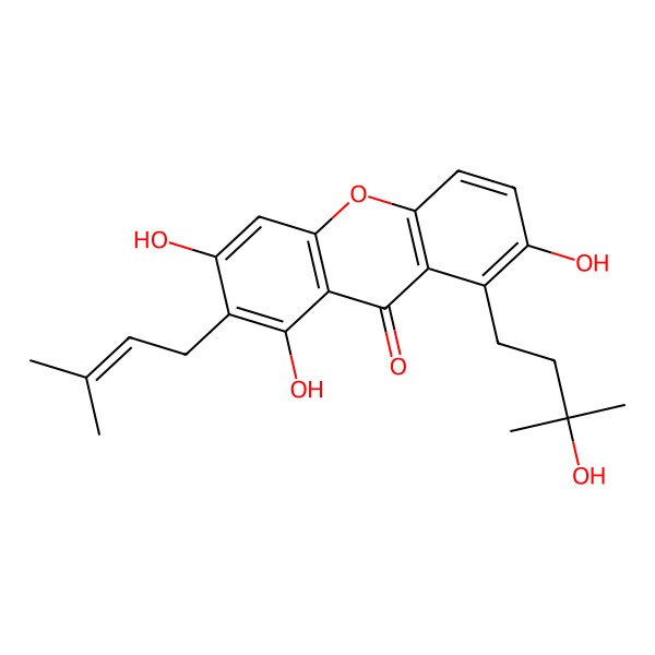 2D Structure of 1,3,7-Trihydroxy-2-(3-methyl-2-butenyl)-8-(3-hydroxy-3-methylbutyl)-xanthone