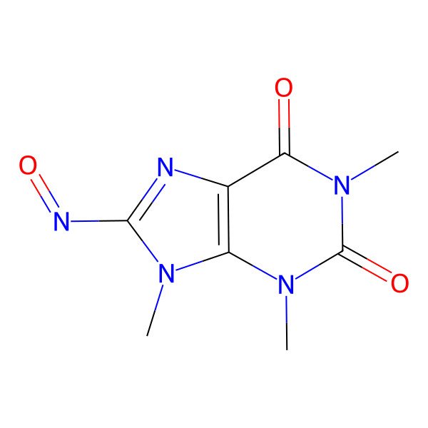 2D Structure of 1,3,9-Trimethyl-8-nitrosopurine-2,6-dione