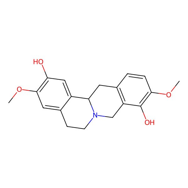 2D Structure of (13aR)-3,10-dimethoxy-6,8,13,13a-tetrahydro-5H-isoquinolino[2,1-b]isoquinoline-2,9-diol