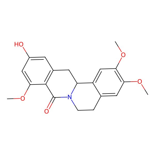 2D Structure of (13aS)-11-hydroxy-2,3,9-trimethoxy-5,6,13,13a-tetrahydroisoquinolino[2,1-b]isoquinolin-8-one