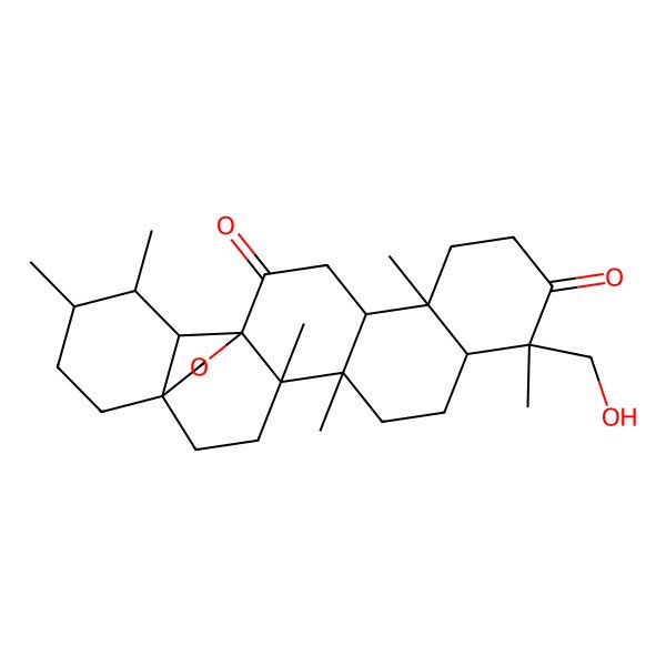 2D Structure of 13beta,28-Epoxy-23-hydroxyursane-3,12-dione