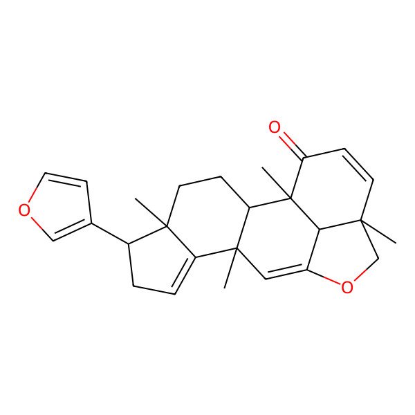 2D Structure of (1R,2S,5S,6R,10S,15R,19S)-6-(furan-3-yl)-1,5,10,15-tetramethyl-13-oxapentacyclo[10.6.1.02,10.05,9.015,19]nonadeca-8,11,16-trien-18-one