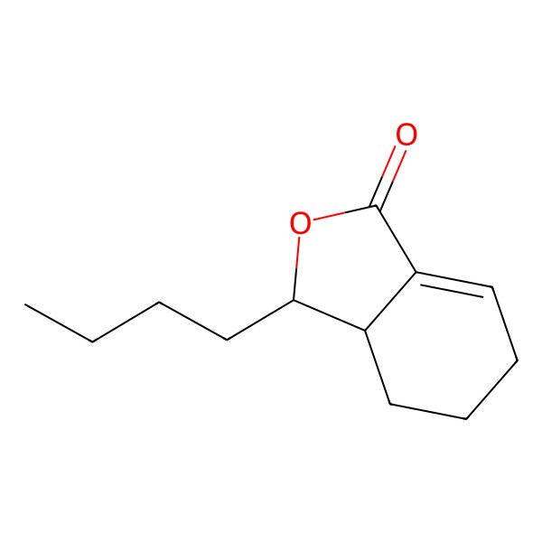 2D Structure of 1(3H)-Isobenzofuranone, 3-butyl-3a,4,5,6-tetrahydro-, (3S,3aS)-