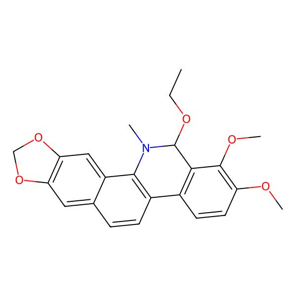 2D Structure of (13S)-13-ethoxy-1,2-dimethoxy-12-methyl-13H-[1,3]benzodioxolo[5,6-c]phenanthridine