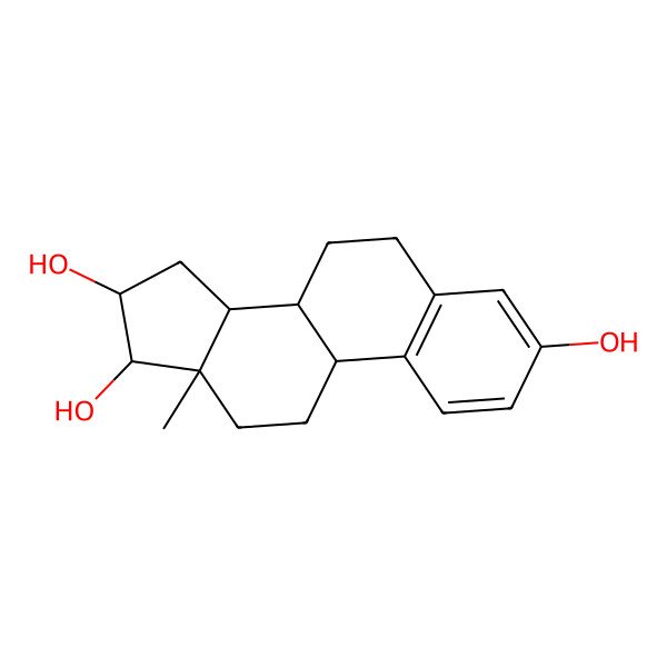 2D Structure of (13S)-13-methyl-6,7,8,9,11,12,14,15,16,17-decahydrocyclopenta[a]phenanthrene-3,16,17-triol