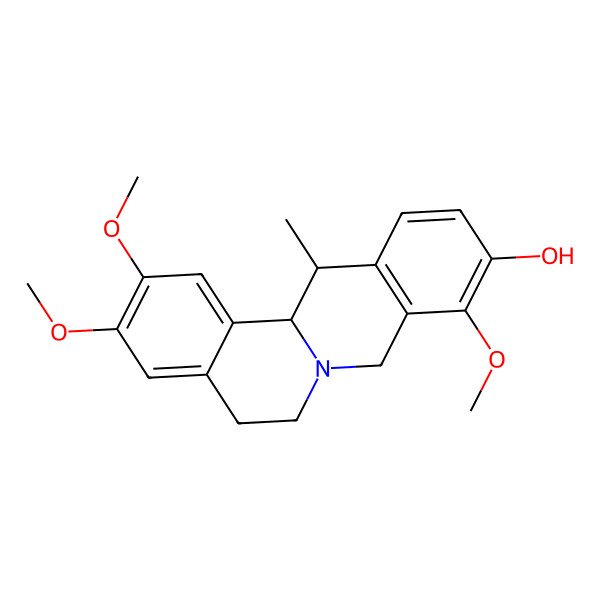 2D Structure of (13S)-2,3,9-trimethoxy-13-methyl-6,8,13,13a-tetrahydro-5H-isoquinolino[2,1-b]isoquinolin-10-ol