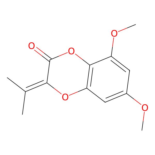 2D Structure of 1,4-Benzodioxin-2(3H)-one, 6,8-dimethoxy-3-(1-methylethylidene)-
