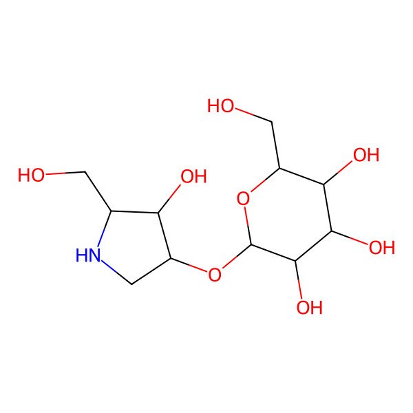 2D Structure of 1,4-Dideoxy-1,4-imino-(2-o-beta-d-glucopyranosyl)-d-arabinitol 2D Structure of 1,4-Dideoxy-1,4-imino-(2-o-beta-d-glucopyranosyl)-d-arabinitol