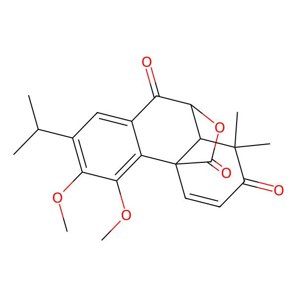 2D Structure of (1R,9S,10S)-3,4-dimethoxy-11,11-dimethyl-5-propan-2-yl-16-oxatetracyclo[7.5.2.01,10.02,7]hexadeca-2,4,6,13-tetraene-8,12,15-trione