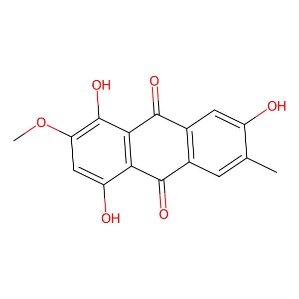 2D Structure of 1,4,7-Trihydroxy-2-methoxy-6-methylanthracene-9,10-dione 2D Structure of 1,4,7-Trihydroxy-2-methoxy-6-methylanthracene-9,10-dione