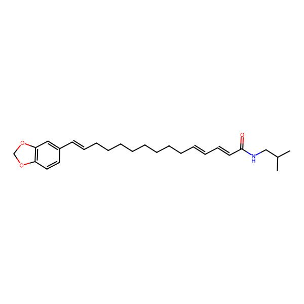 2D Structure of 15-(1,3-benzodioxol-5-yl)-N-(2-methylpropyl)pentadeca-2,4,14-trienamide