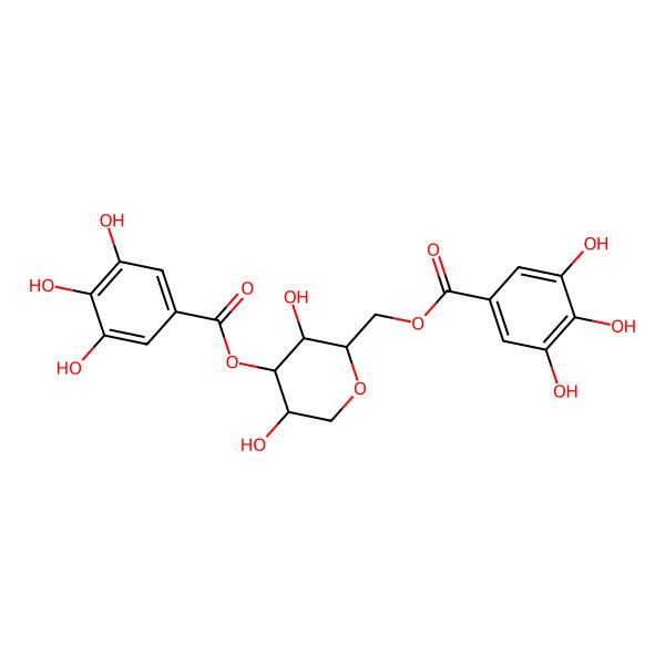 2D Structure of [(2R,3R,4R,5S)-3,5-dihydroxy-4-(3,4,5-trihydroxybenzoyl)oxyoxan-2-yl]methyl 3,4,5-trihydroxybenzoate