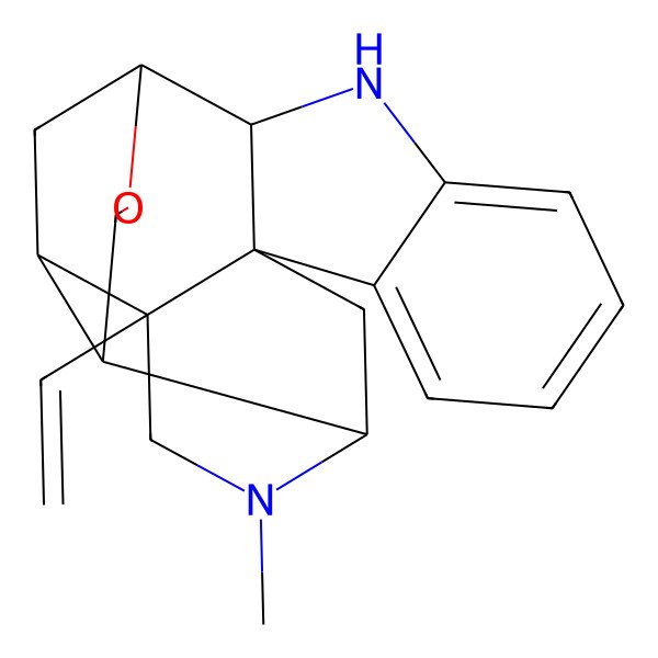 2D Structure of 15-Ethenyl-13-methyl-19-oxa-3,13-diazahexacyclo[14.3.1.02,10.04,9.010,15.012,17]icosa-4,6,8-triene
