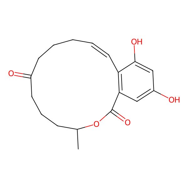2D Structure of 15,17-Dihydroxy-4-methyl-3-oxabicyclo[12.4.0]octadeca-1(14),12,15,17-tetraene-2,8-dione