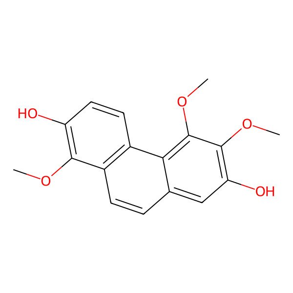 2D Structure of 1,5,6-Trimethoxyphenanthrene-2,7-diol
