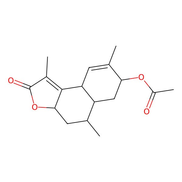 2D Structure of (1,5,8-trimethyl-2-oxo-4,5,5a,6,7,9a-hexahydro-3aH-benzo[e][1]benzofuran-7-yl) acetate