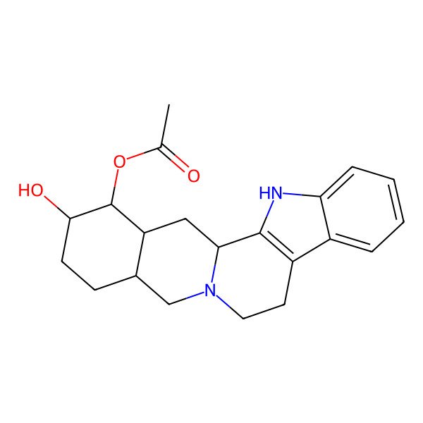 2D Structure of [(15R,19S)-18-hydroxy-1,3,11,12,14,15,16,17,18,19,20,21-dodecahydroyohimban-19-yl] acetate