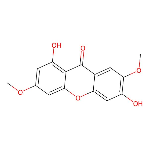 2D Structure of 1,6-Dihydroxy-3,7-dimethoxyxanthone