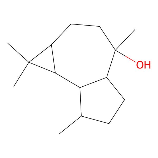 2D Structure of 1H-Cycloprop[e]azulen-4-ol, decahydro-1,1,4,7-tetramethyl-, [1ar-(1aalpha,4alpha,4abeta,7alpha,7abeta,7balpha)]-