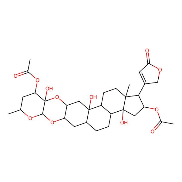 2D Structure of 16alpha-Acetoxy-10beta-hydroxy-19-norasclepin