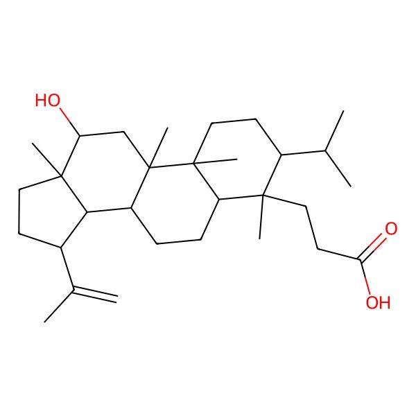 2D Structure of 16beta-Hydroxy-3,4-secolupane-20(29)-ene-3-oic acid