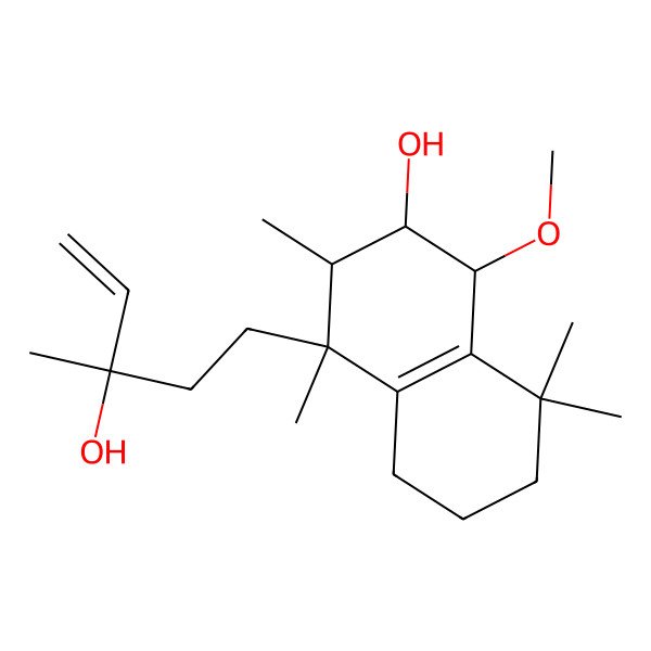 2D Structure of (1S,2R,3S,4R)-4-(3-hydroxy-3-methylpent-4-enyl)-1-methoxy-3,4,8,8-tetramethyl-1,2,3,5,6,7-hexahydronaphthalen-2-ol