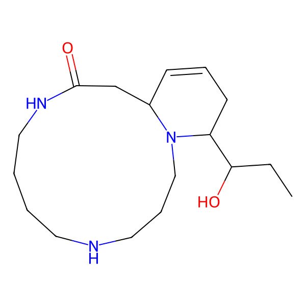 2D Structure of 17-(1-Hydroxypropyl)-1,5,10-triazabicyclo[11.4.0]heptadec-14-en-11-one