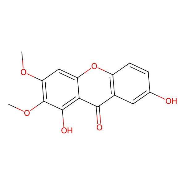 2D Structure of 1,7-Dihydroxy-2,3-dimethoxyxanthone