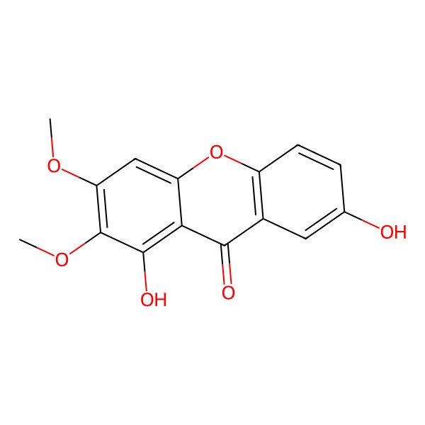 2D Structure of 1,7-Dihydroxy-2,3-dimethoxyxanthone 2D Structure of 1,7-Dihydroxy-2,3-dimethoxyxanthone