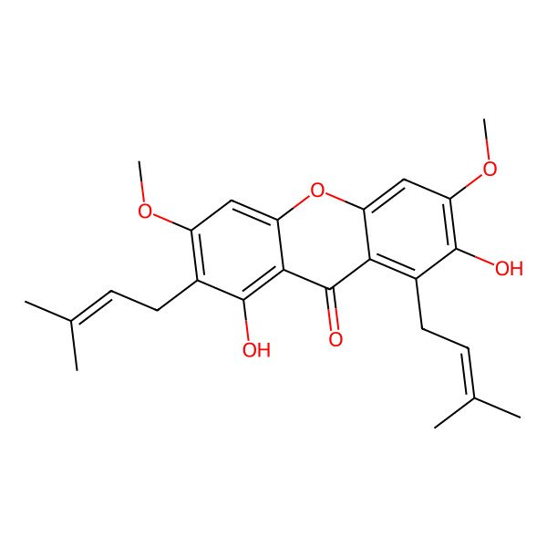 2D Structure of 1,7-Dihydroxy-3,6-dimethoxy-2,8-diprenylxanthone