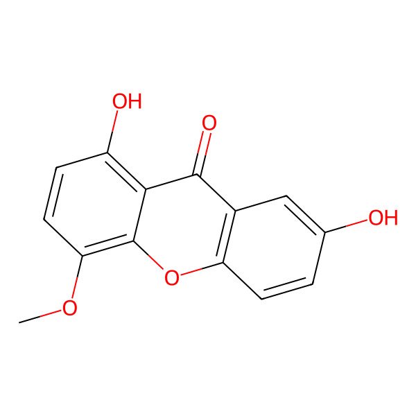 2D Structure of 1,7-Dihydroxy-4-methoxyxanthone