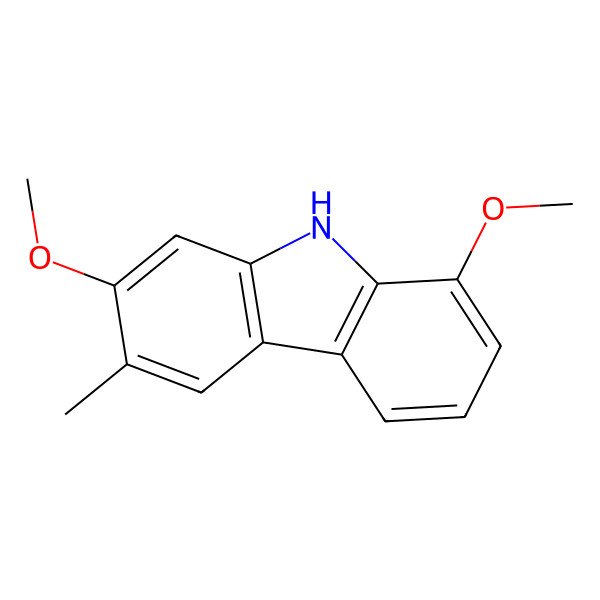 2D Structure of 1,7-Dimethoxy-6-methyl-9H-carbazole
