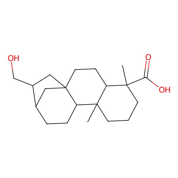2D Structure of (1S,4S,5R,9S,10R,13R,14S)-14-(hydroxymethyl)-5,9-dimethyltetracyclo[11.2.1.01,10.04,9]hexadecane-5-carboxylic acid