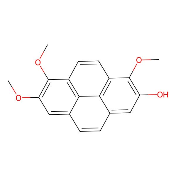 2D Structure of 2-Hydroxy-1,7,8-trimethoxypyrene