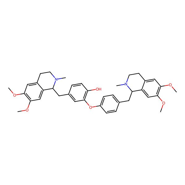 2D Structure of 4-[[(1R)-6,7-dimethoxy-2-methyl-3,4-dihydro-1H-isoquinolin-1-yl]methyl]-2-[4-[(6,7-dimethoxy-2-methyl-3,4-dihydro-1H-isoquinolin-1-yl)methyl]phenoxy]phenol
